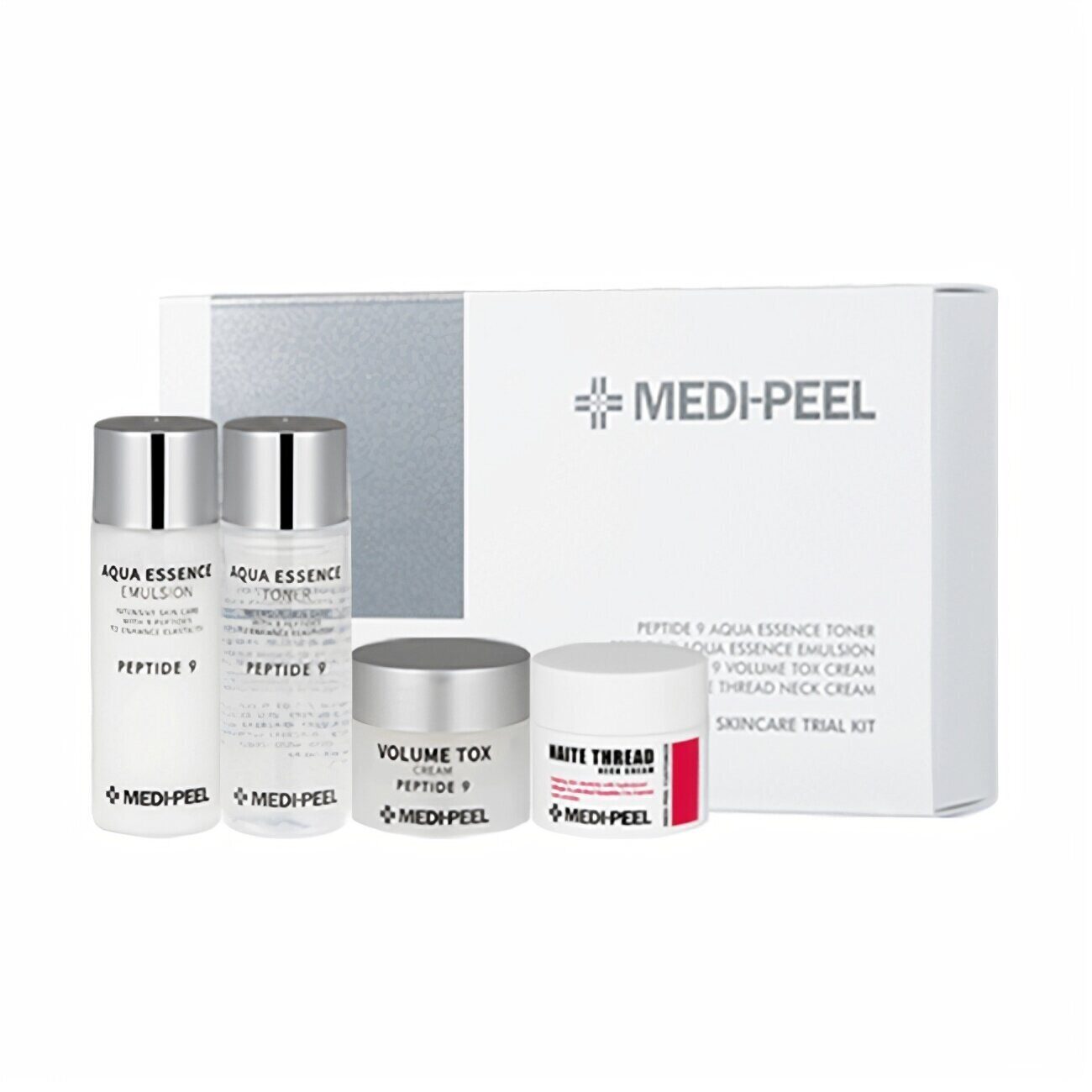 Меди пил косметика корея. Набор с пептидами Medi-Peel Peptide 9 Skincare Trial Kit. Увлажняющий набор для лица с пептидами Peptide Skincare Trial Kit Medi-Peel. Омолаживающий набор средств с пептидами Medi-Peel Premium Daily Care Kit. Medi-Peel набор средств с пептидами Peptide 9 Aqua Skin Care.